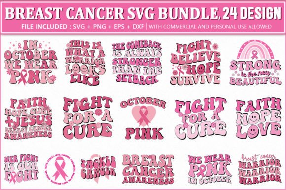 Breast Cancer SVG Bundle, Retro SVG Review